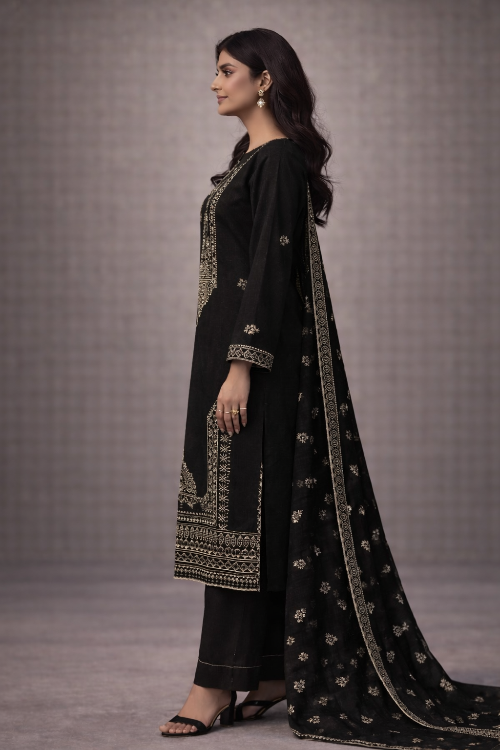 Luxury Embroidered Winter 3-Piece Unstitched Suit – Premium Collection
