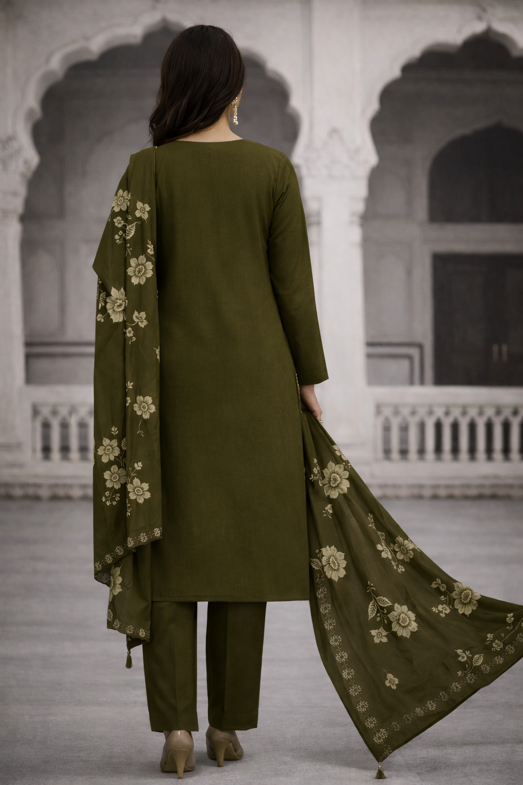 Elegant Embroidered 3-Piece Lawn Suit – Plain Back | Multiple Colours