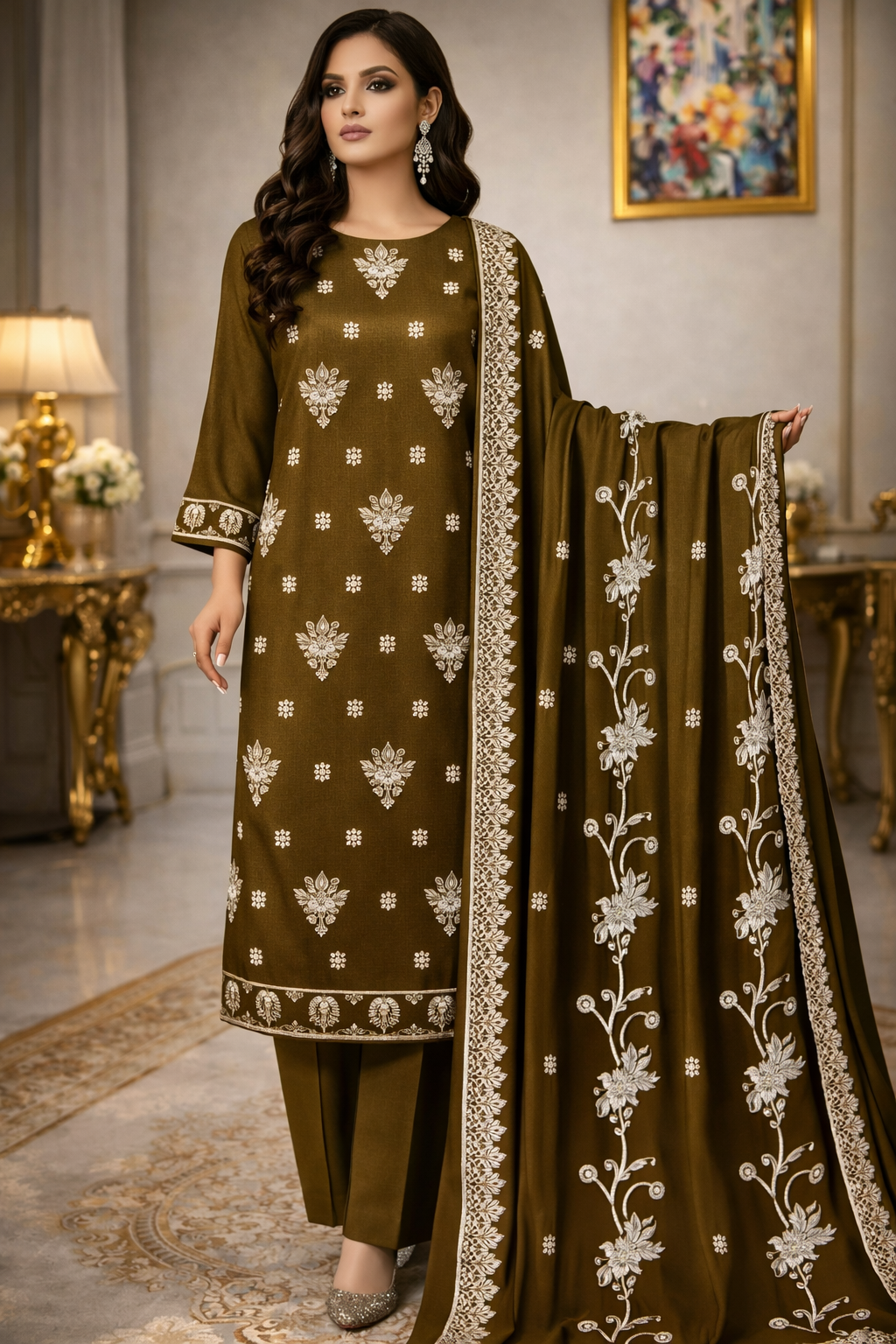 Emerald Grace – Dhannak 3-Piece Suit