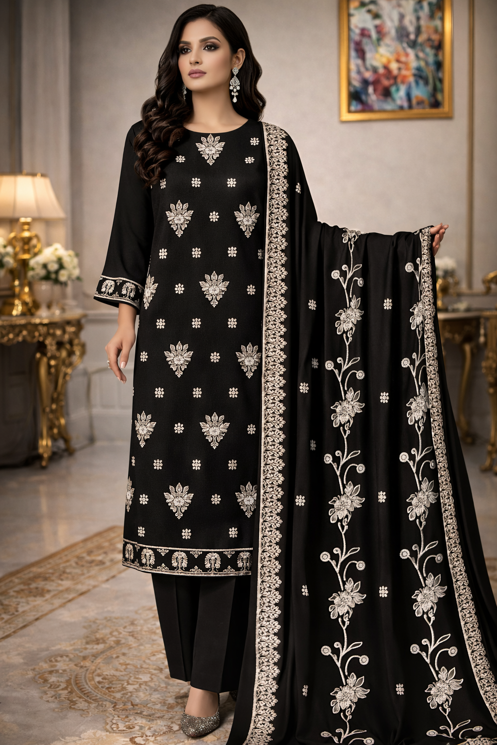 Emerald Grace – Dhannak 3-Piece Suit