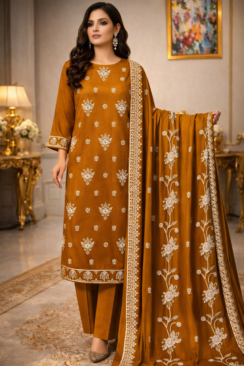 Emerald Grace – Dhannak 3-Piece Suit