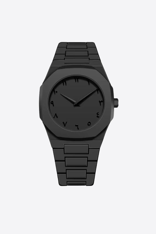 Luxury Men’s Quartz Watch – Black Dial with Arabic Numerals