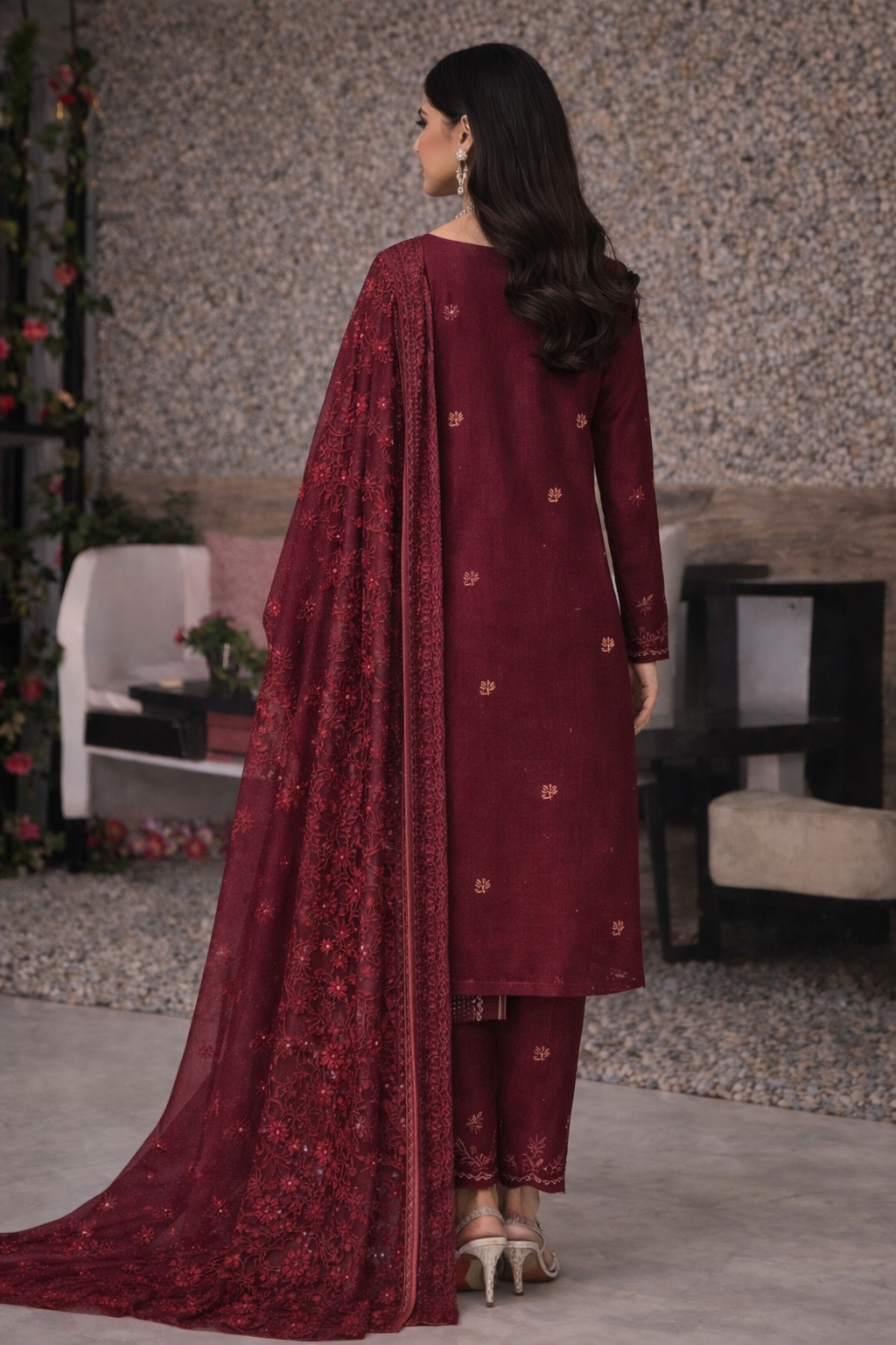 Zylo Winter Elegance – 3-Piece Unstitched Luxury Suit for Women